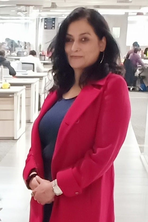 Profile shot of Nalini Sharan